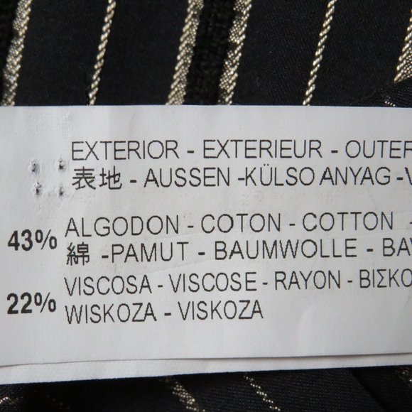 ZARA* Women's Long Sleeve Button Down Shirt Size Large~ Black & Gold Stripes - Picture 5 of 9